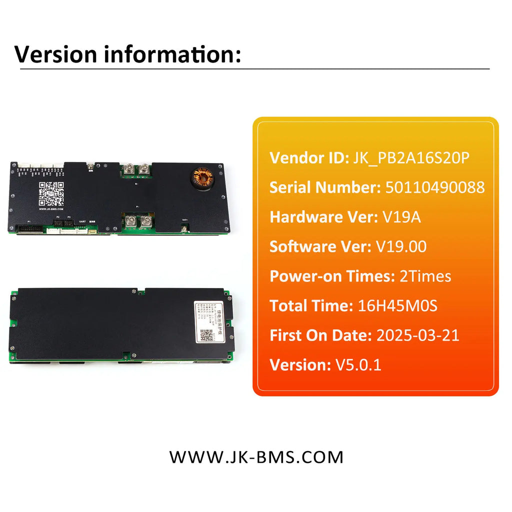 2025 New JK Bms V19 JK PB2A16S15P PB2A16S20P PB2A16S30P Smart JK BMS 16s 48v 200a With 2A Balance 4.3inch Display