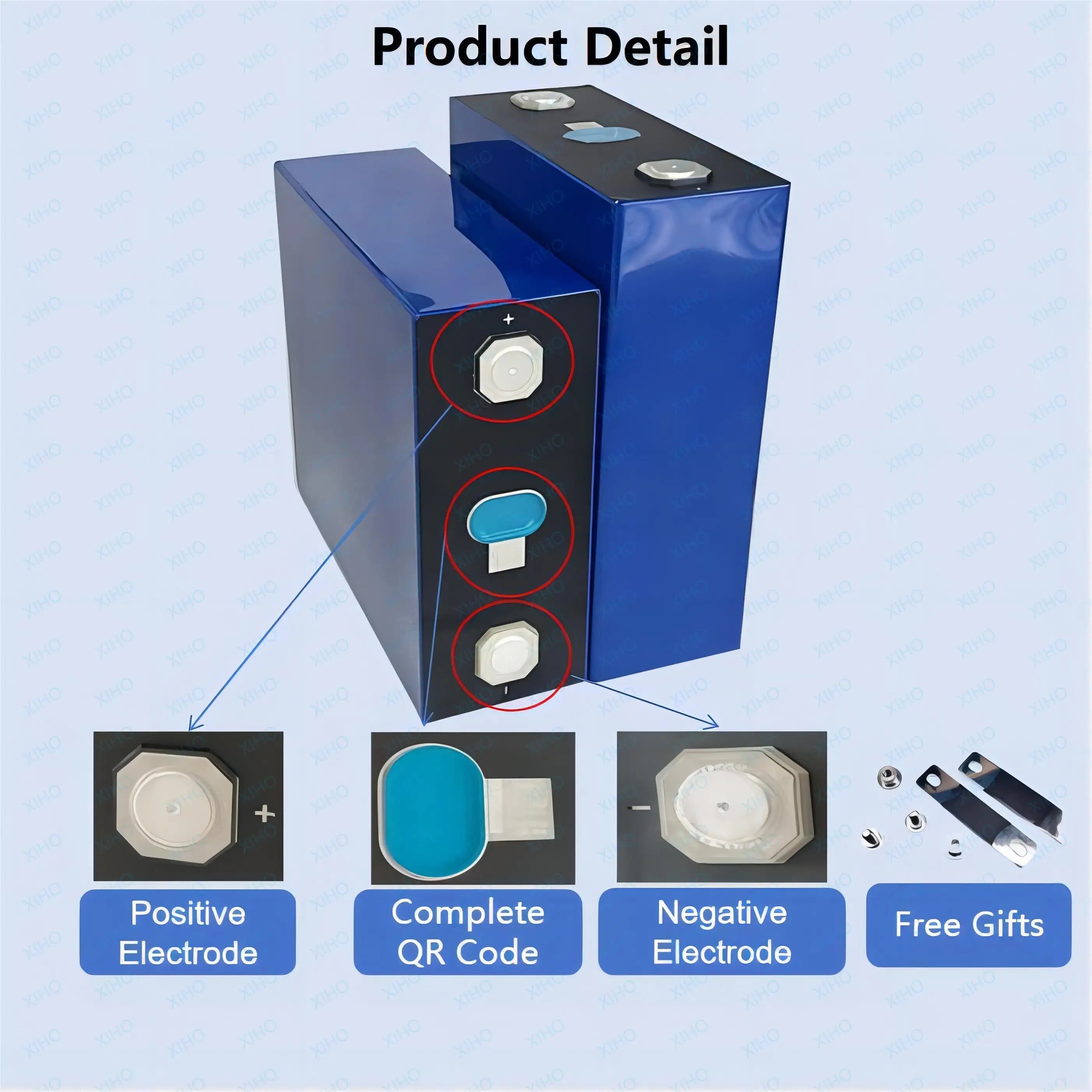 Xiho 3.2v 314ah Grade a Lifepo4 Rechargeable Battery Cells 8000 Cycles Prismatic Lithium Ion for Energy Storage