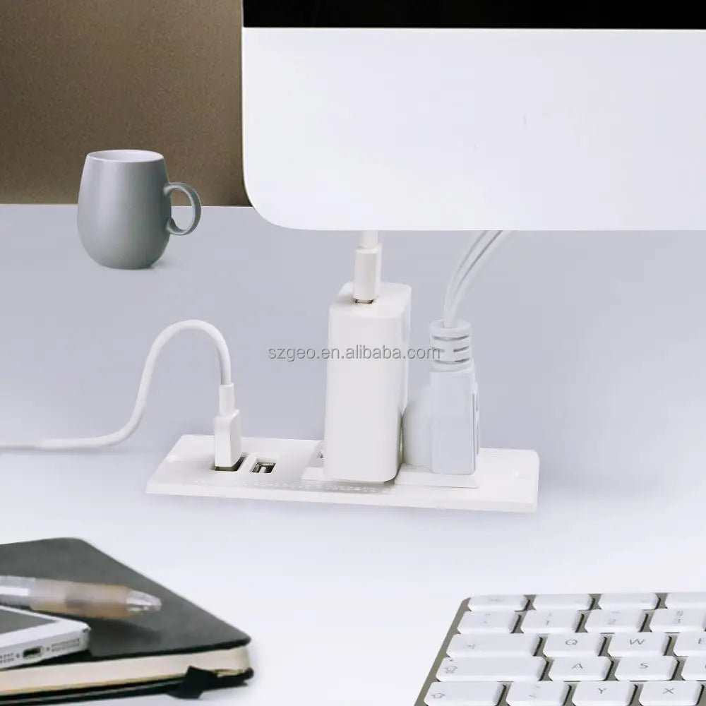 Small Recessed Power Strip Plug Extension Cord with USB Electrical Outlet Extender Power Adapter Charging Station Power Strip PRIME RJ SOLAR PH