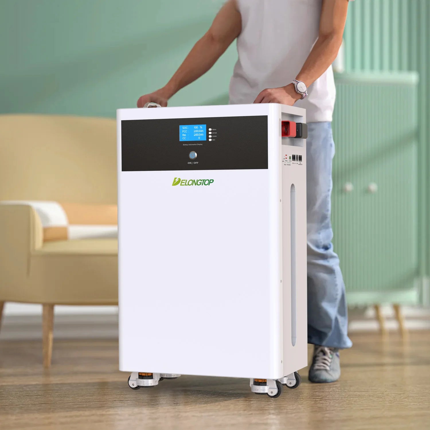 Movable Solar Energy Storage Battery 10KWH Solar Panel Inverter Lithium Ion LiFePO4 Battery Pack 48V 51.2V 200AH with WiFi BMS