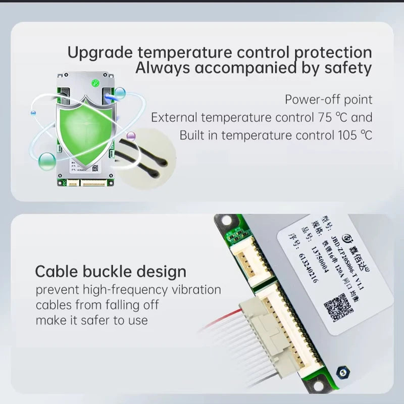 JBD ZP20S006 Hardware BMS 3.2V LFP 3.7V NMC 60V 72V Battery 120A BMS 60A 80A 100A 150A Lifepo4 BMS For Lithium Ion Battery Pack