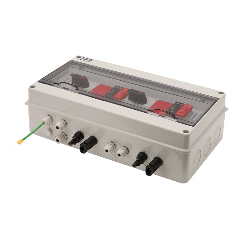 XIONGISOLAR PV Array Combiner Box 2 Strings DC 1000V 2 in 2 Out IP65 Protection Solar Panel PV Combiner Box Waterproof