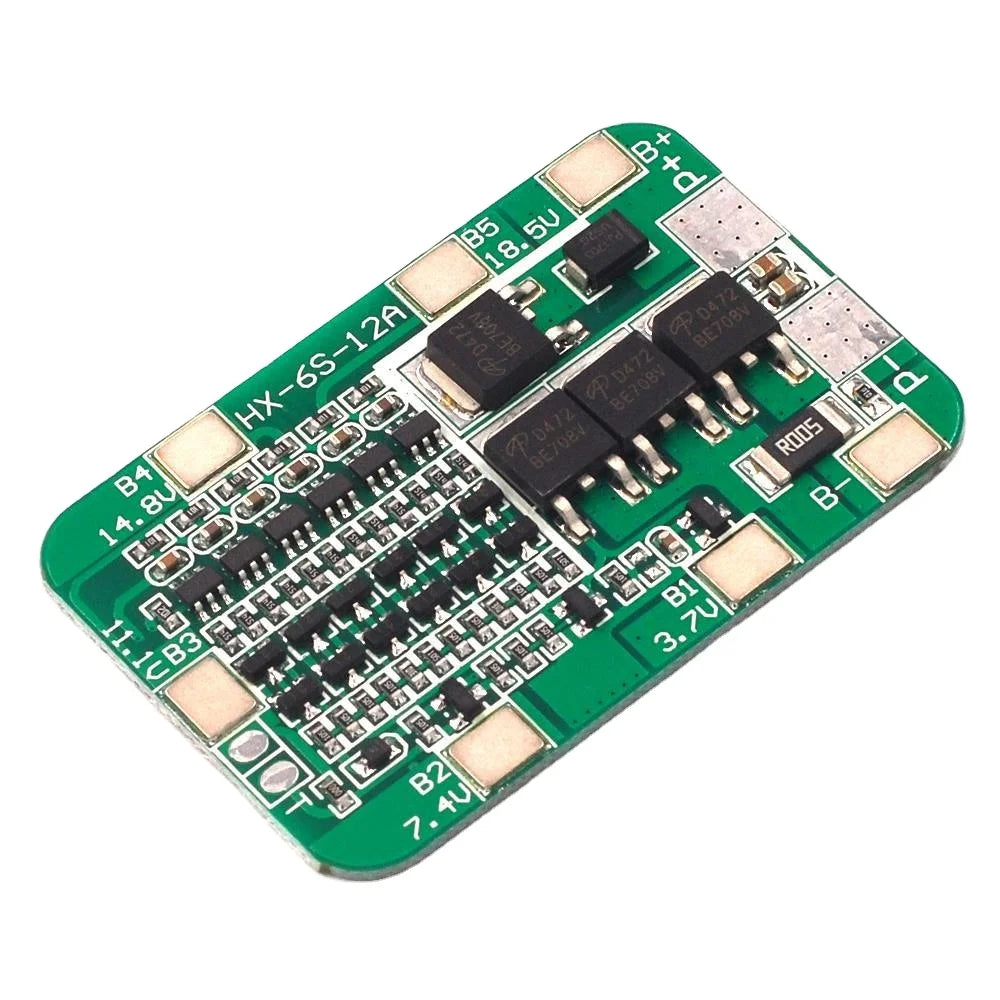 6S22.2V12A six-string polymer 18650 lithium battery protection plate High current 20V without equalization