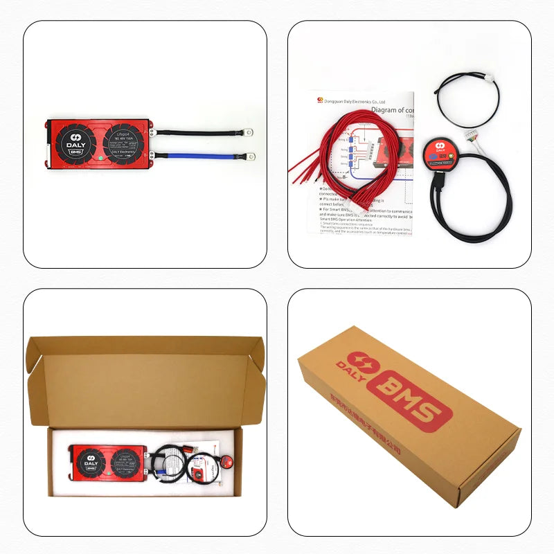 Daly smart lifepo4 bms 4s 12v 150a for 32700 lifepo4 battery cell with temperature protection 150ah bms