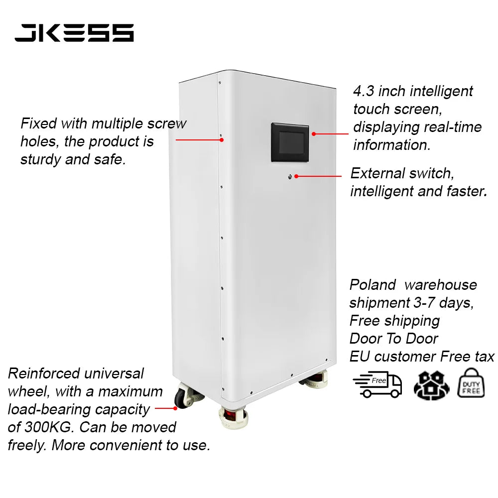 EU Stock JK ESS 48V 16S Lifepo4 Battery Box With JK BMS V19 200A | for 280Ah 314Ah Cells | 51.2V 15kWh DIY ESS Home Storage PRIME RJ SOLAR PH