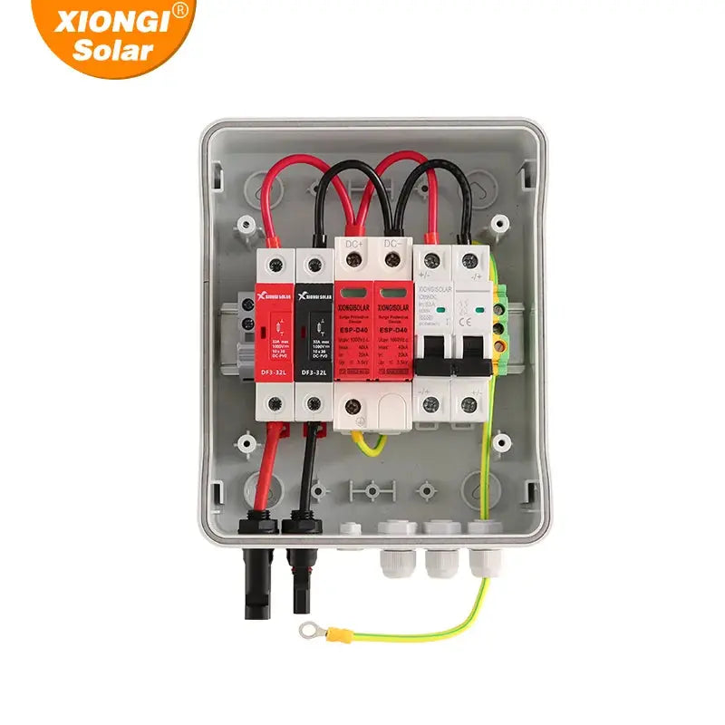 XIONGISOLAR Waterproof Plastic Solar PV Array 1000V 1 String Combiner Box Junction Box 1Input 1 Output for Solar Panel PRIME RJ SOLAR PH