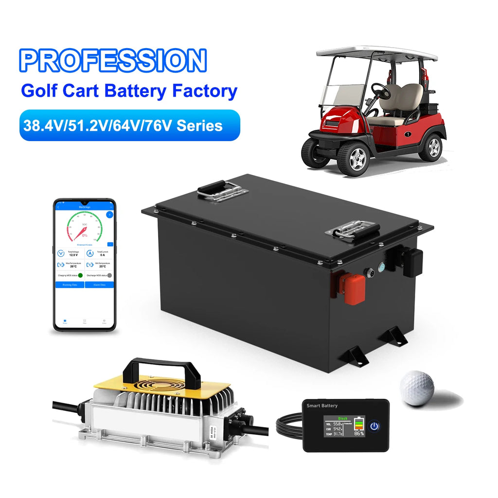 BYD CATL 105AH 12S1P 38.4V Lithium LiFePO4 Battery Pack 36V 100AH Golf Cart Battery Built in BT APP Monitor High Power 200A BMS