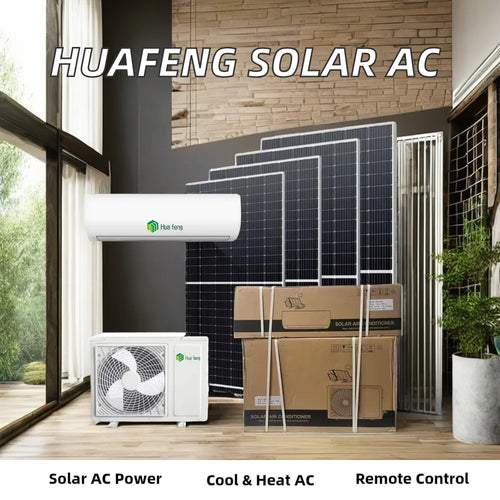 12000BTU Hybrid Solar Air Conditioner Inverter Mini Split Air Conditioner Cooling and Heating Suitable for Home, Hotel, Garage