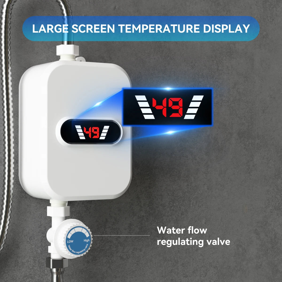 Mini Instant Electric Tankless Water Heater Instantaneous Hot Water Fast Heating Shower Bathroom Kitchen EU Plug