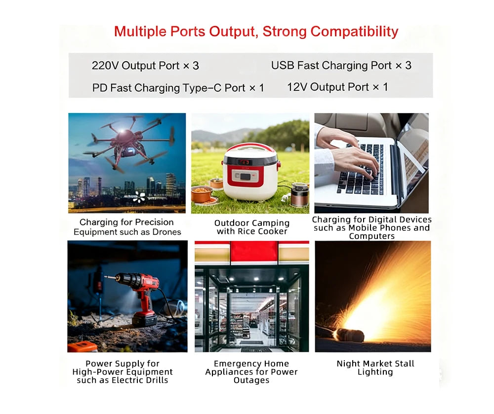 Outdoor Portable Camping LiFePO4 Battery 500W Rechargeable Solar Generator Home Emergency Backup Power System External Battery