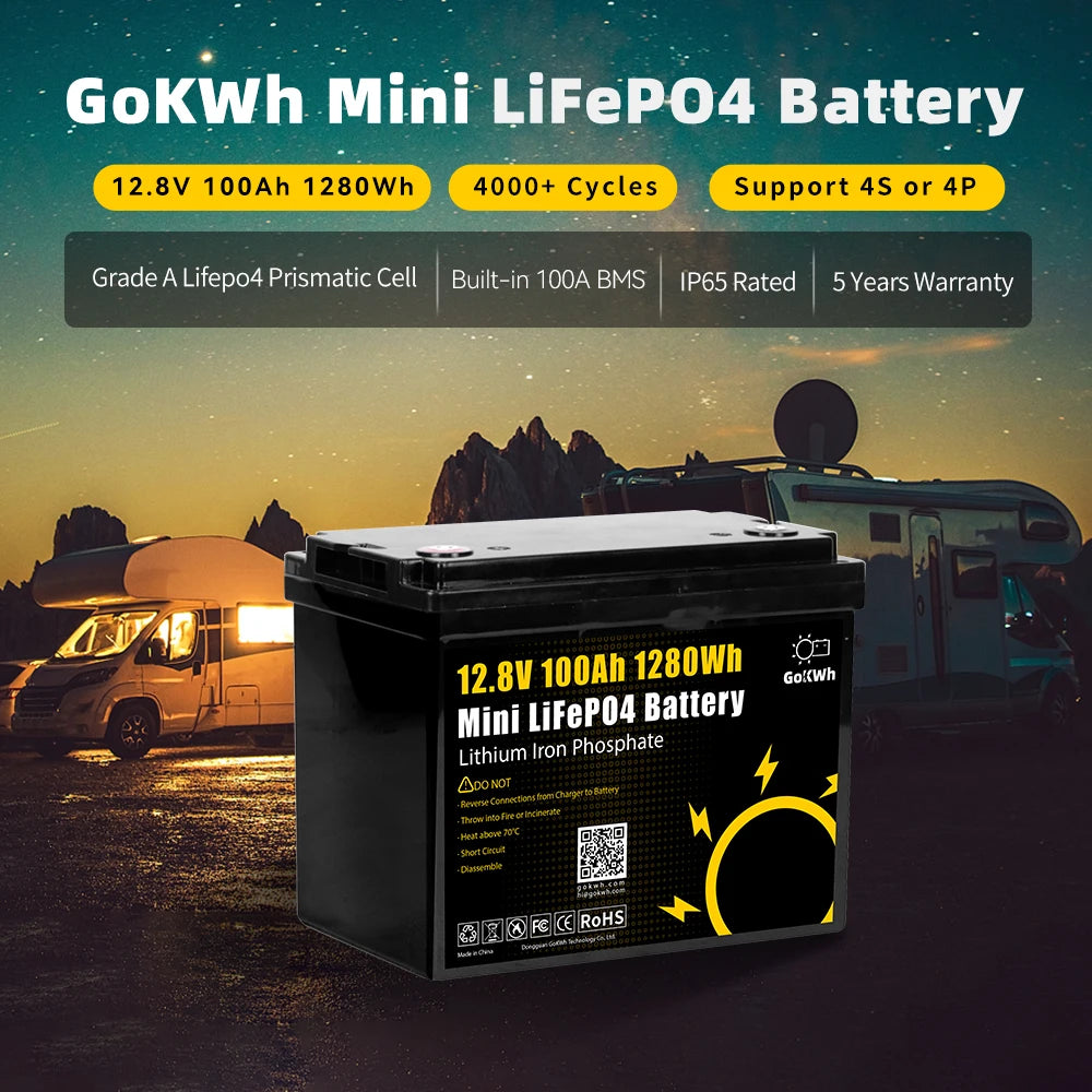 Free Shipping 24V Lifepo4 100Ah/200Ah Lithium Battery IP65 Protection for RV Boat Home Golf Cart Camping Van Energy Storage