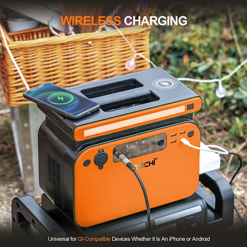 CTECHi 500W Portable Power Station Phone Wireless Charger Solar Power Generator Lithium Home Camping Energy Backup Power Supply PRIME RJ SOLAR PH