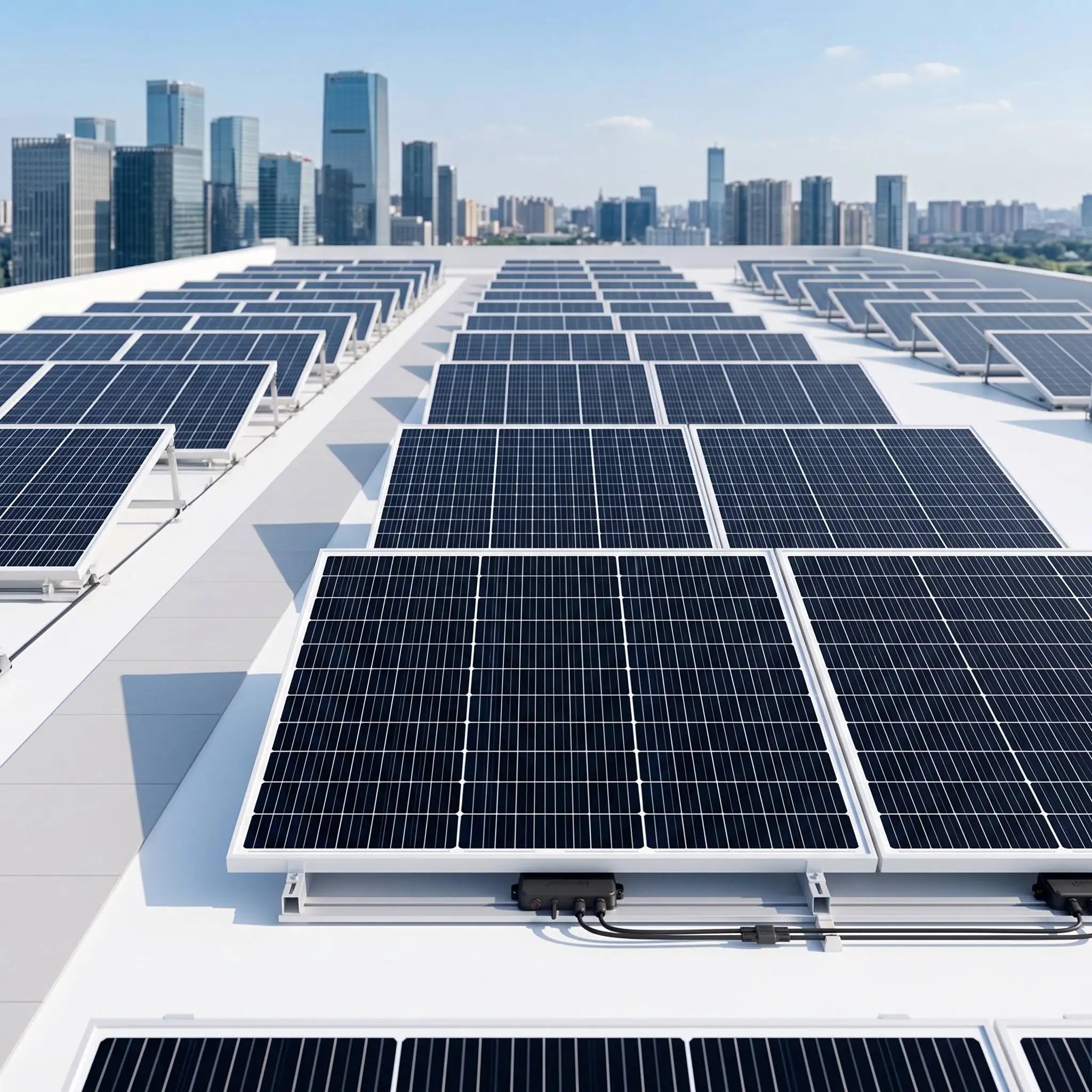 White Border Rigid Solar Panel PERC Monocrystalline 22.6%-23.5% Cell Efficiency PV Module Solar Cells Assembly