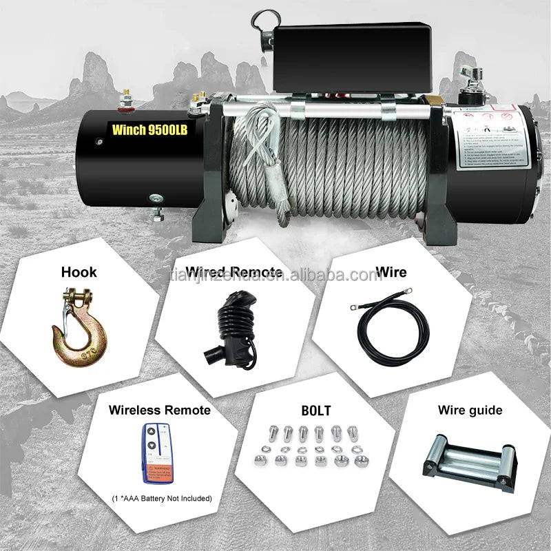 4500LB Electric Winch with Wireless Remote | Off-Road Recovery Winch for Car/Truck/SUV/Heavy Duty Towing & Pulling Winch PRIME RJ SOLAR PH