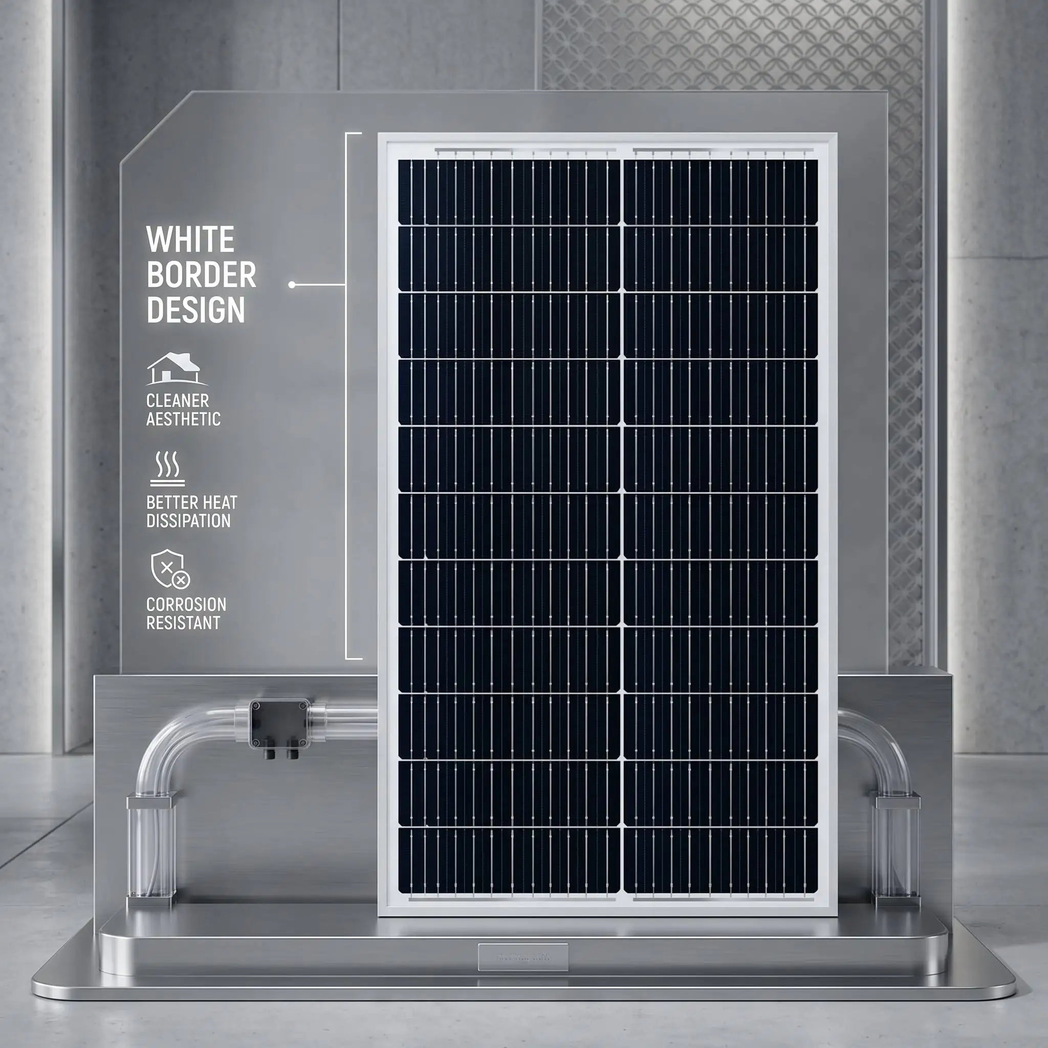 White Border Rigid Solar Panel PERC Monocrystalline 22.6%-23.5% Cell Efficiency PV Module Solar Cells Assembly
