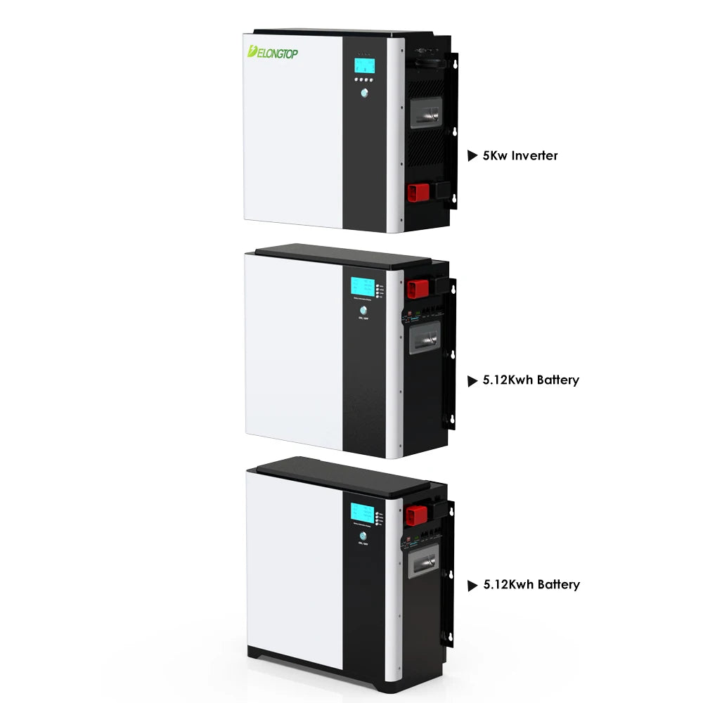 Delongtop All in One 5Kwh LifePO4 Battery + Inverter 5Kva Solar 48V 100Ah Lithium Battery 10Kwh 15Kwh for Energy Storage System