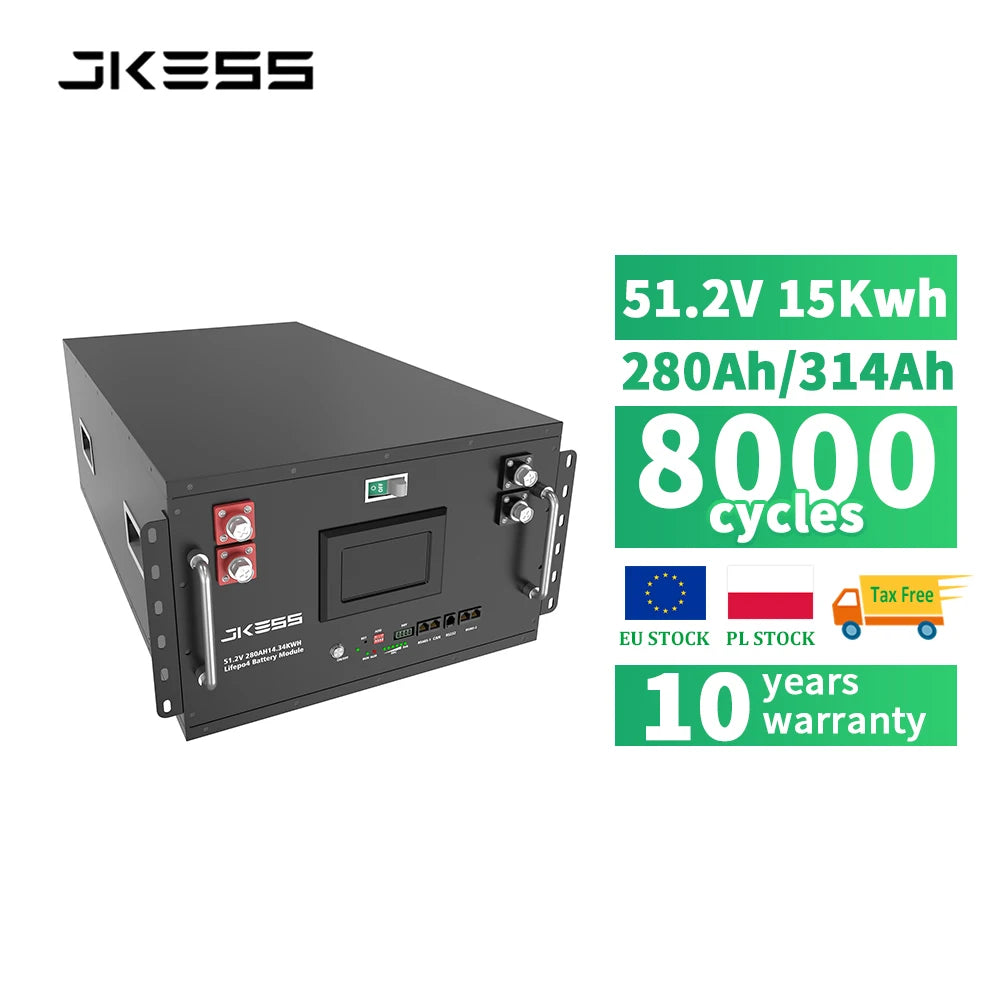 Free Shipping Eu Stock Jkess 6u Battery Box with Jk Bms 200a 16Kwh 51.2V LifePO4 Jk ess DIY Kit 314Ah 48v Lifepo4 Battery Box PRIME RJ SOLAR PH
