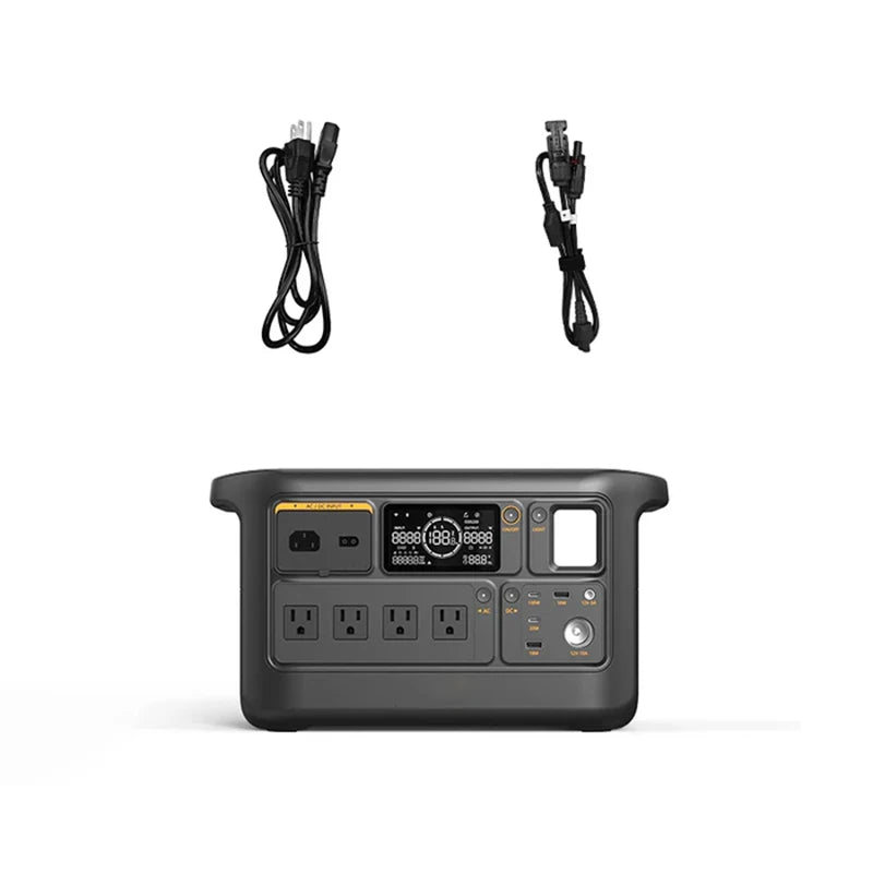 Fast Charging 1500W Portable Power Station LiFePO4 Battery US Plug Silent Solar Generator for Camping&RV