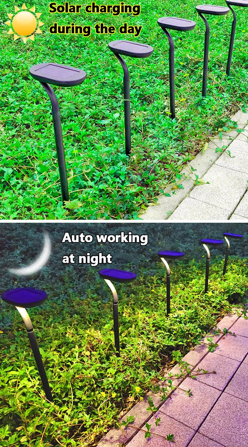 KPSUN 2-Pack LED Solar Garden Lights Outdoor Waterproof Landscape Lighting Pathway Patio Yard Lawn Decoration CE RoHS 1-Year Warranty
