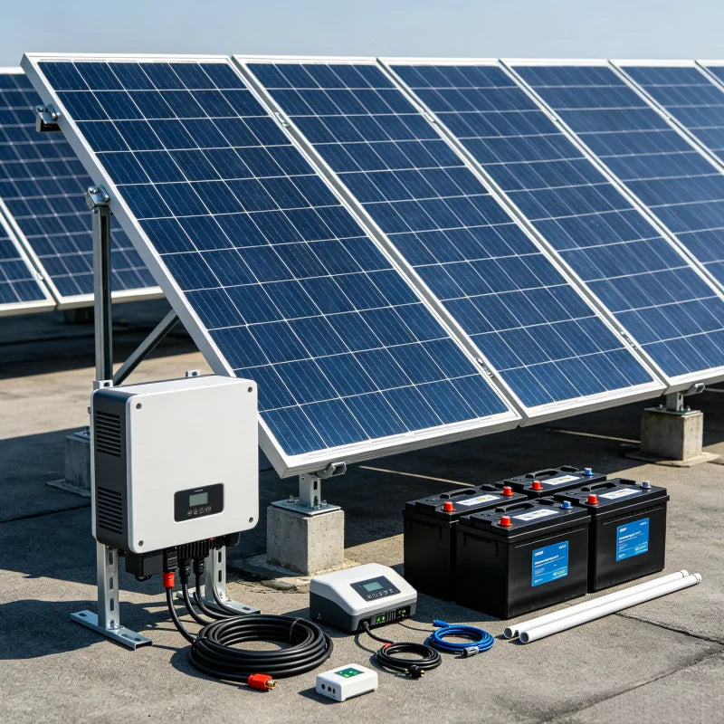 Complete Set 5KW-70KW MPPT Controller Pure Sine Wave Lithium Ion Monocrystalline Silicon Solar Energy Grid Hybrid Home System