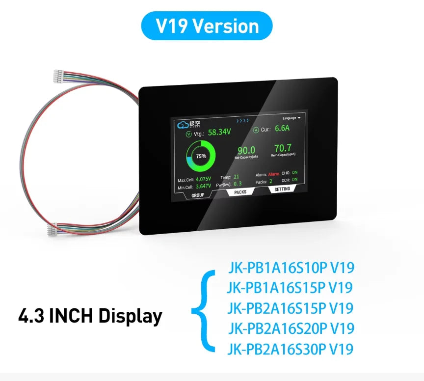 JIKONG JKBMS V19 BMS 4.3 Inch Touch Screen LCD Display  for Energy Storage JIKONG Accessories