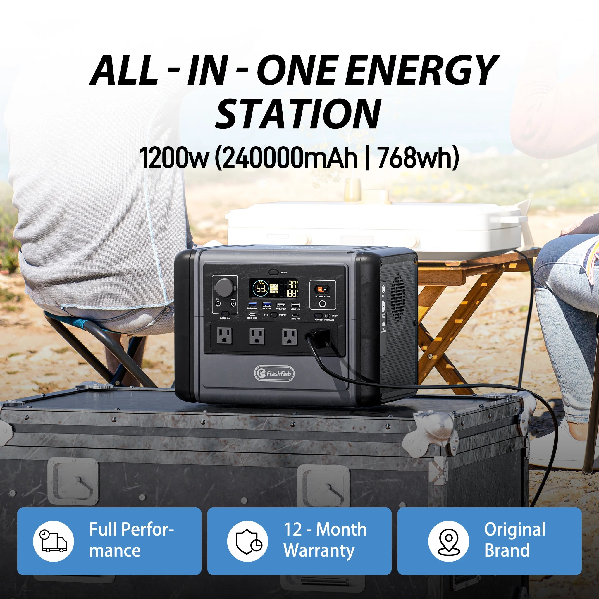 Free Shipping Solar Lithium Generator 1200w Powerstation Power Bank Portable Power Station With Jumper Cables