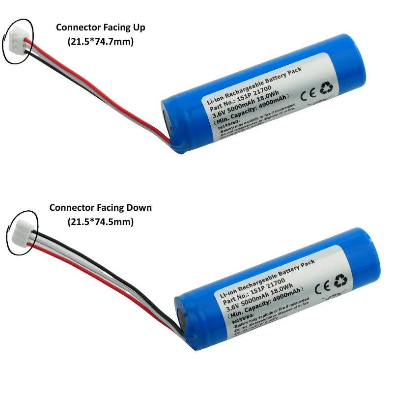 Keeppower 1S1P Protected 21700 5000mAh 18.5Wh Li-ion Battery Pack JST Connector Medical Device Power Tool Light 500 Cycles