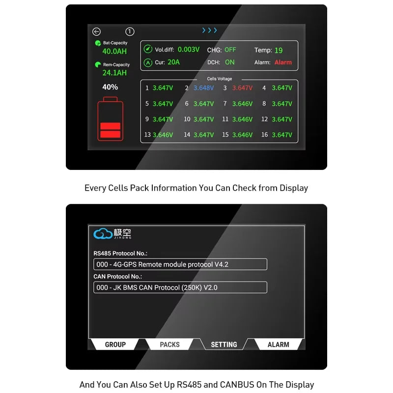 JIKONG 7.0inch Touch Screen Display for PB Series V19 Version JK Accessories LCD--7.0-TTL-P JK BMS V19