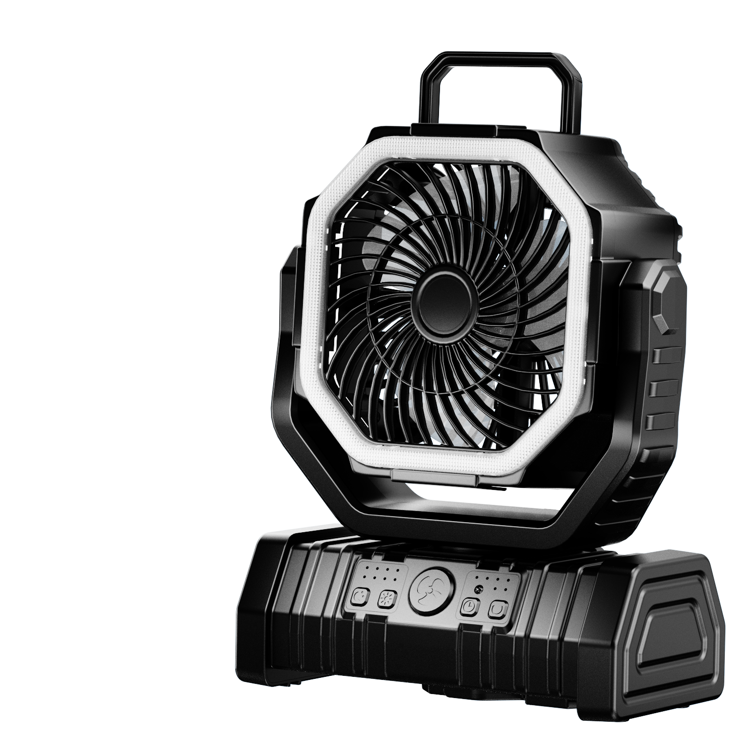 20000mAh Solar-powered Portable Rechargeable Outdoor Camping Fan with Lights