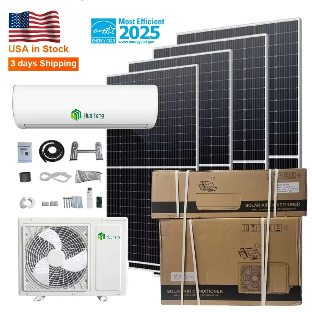 Phoenix Warehouse Hybrid Solar Air Conditioning System 18000 BTU Cooling and Heating Air Conditioning SEER36 Suitable for Home