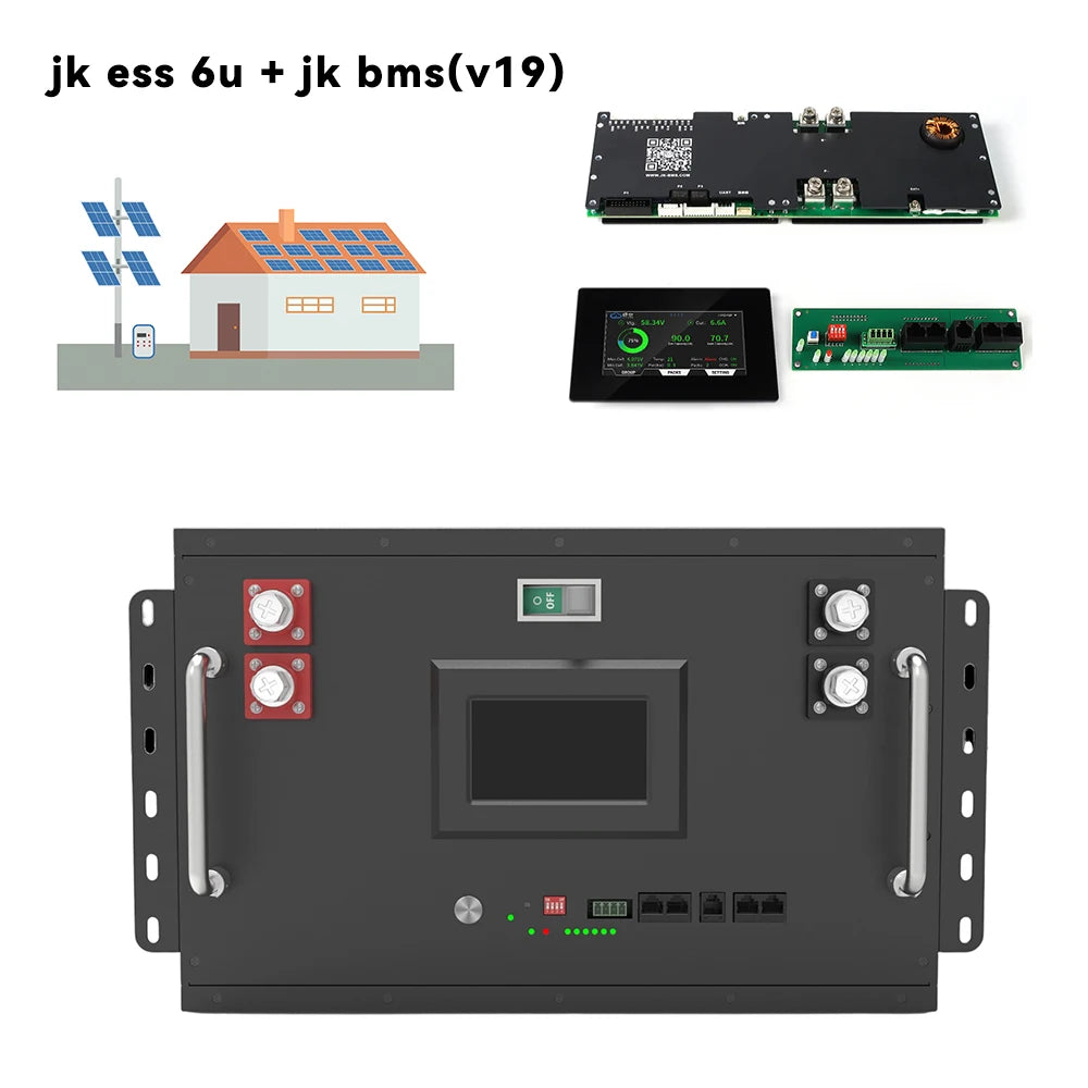 Poland EU Stock Jkess 6u Battery Box 320 16S 48V 314Ah Lifepo4 With JK BMS V19 200a Diy Jkess Lifepo4 Box Solar Energy Battery
