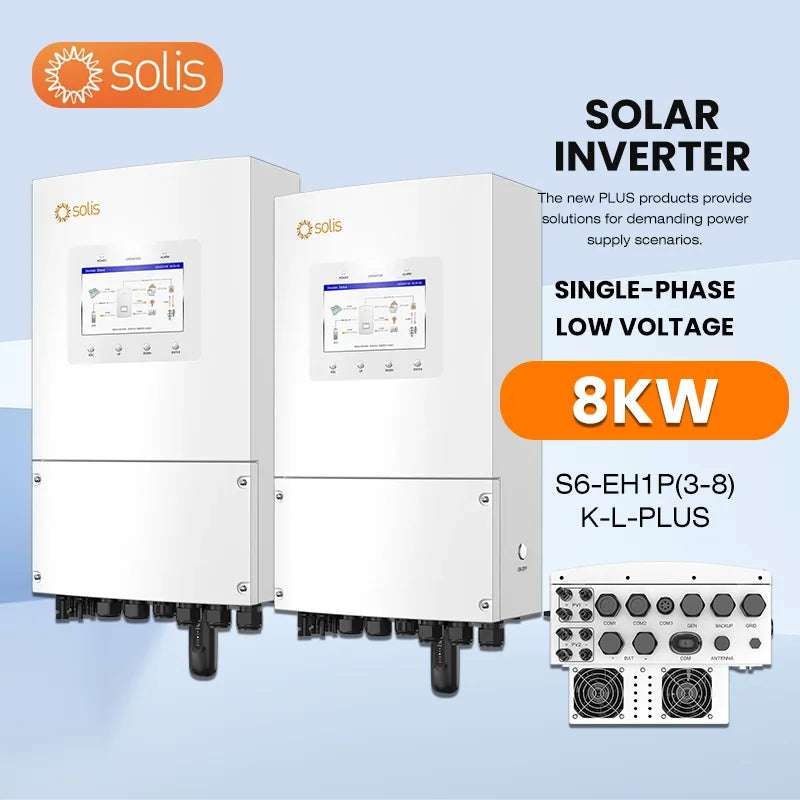 Ginlong 3kw 3.6kw 5kw 6kw 8kw S6-EH1P(3-8)K-L-PLUS Low Voltage Single Phase Solar Hybrid Inverter for Home