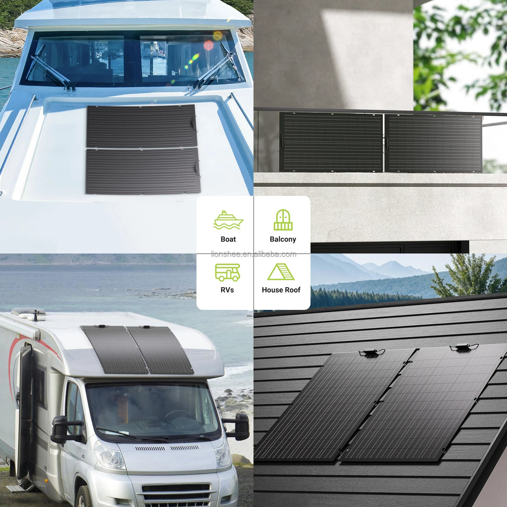 Germany Warehouse 120W Flexible Solar Panel | 109cm*59cm Portable Monocrystalline Soft Panel for Yacht, RVs, Boats, Camper PRIME RJ SOLAR PH