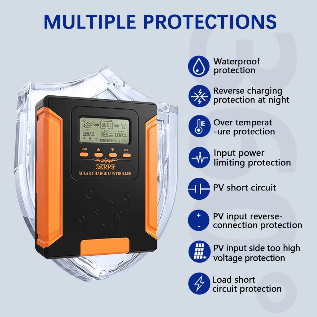 Y&H 100A MPPT Solar Panel Charge Controller 12V 24V 36V 48V MAX 160V PV Input for GEL SLD FLD LI User Battery Voltage Regulator