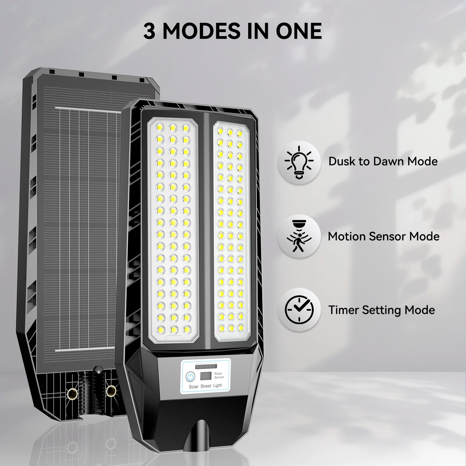 HYKENTE TW002 Solar LED Street Light High Efficiency All-in-One Energy Saving Road Garden Parking Area RoHS CE 3-Year Warranty US Stock