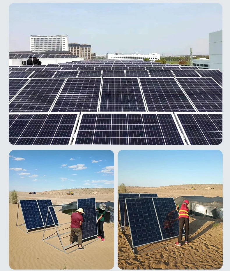 In-stock High-Power N-Type Bifacial Double-Glass Solar Photovoltaic Panels 350W 400W 450W 500W Roof Off-Grid Power Generation