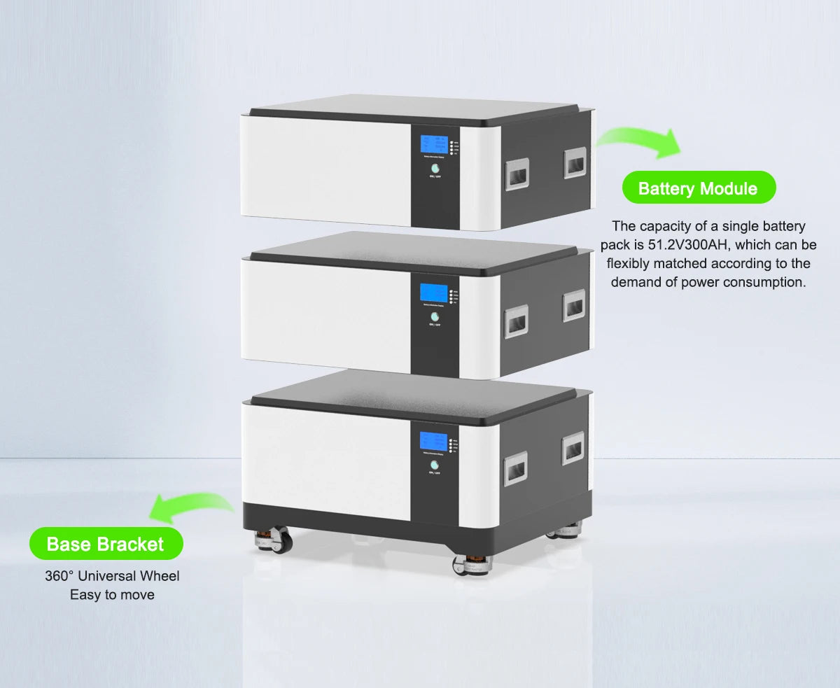 CE for >8000 Times Deep Cycles Split CAN Solar Energy Storage Battery 15KWh 51.2V 300Ah 48V Voltage LiFePO4 Stackable PRIME RJ SOLAR PH