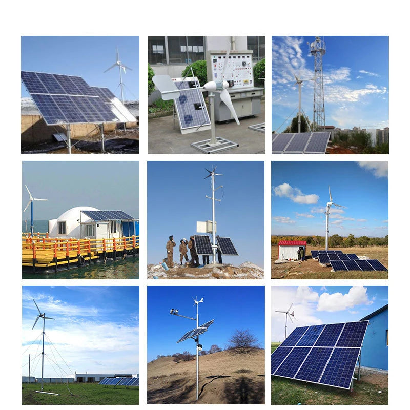 500w 1kw 3KW Wind Turbine Generator Lithium Battery Price List Storage Wind Solar Hybrid System Solution Price