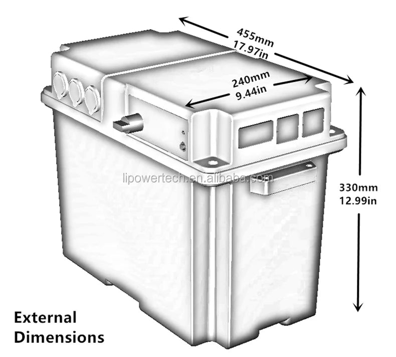 Instrument Cover Lithium Battery Box Rack Ac Dc  Power Station Agm IP55 LiFePo4 Batterie Empty Hot Sale Marine