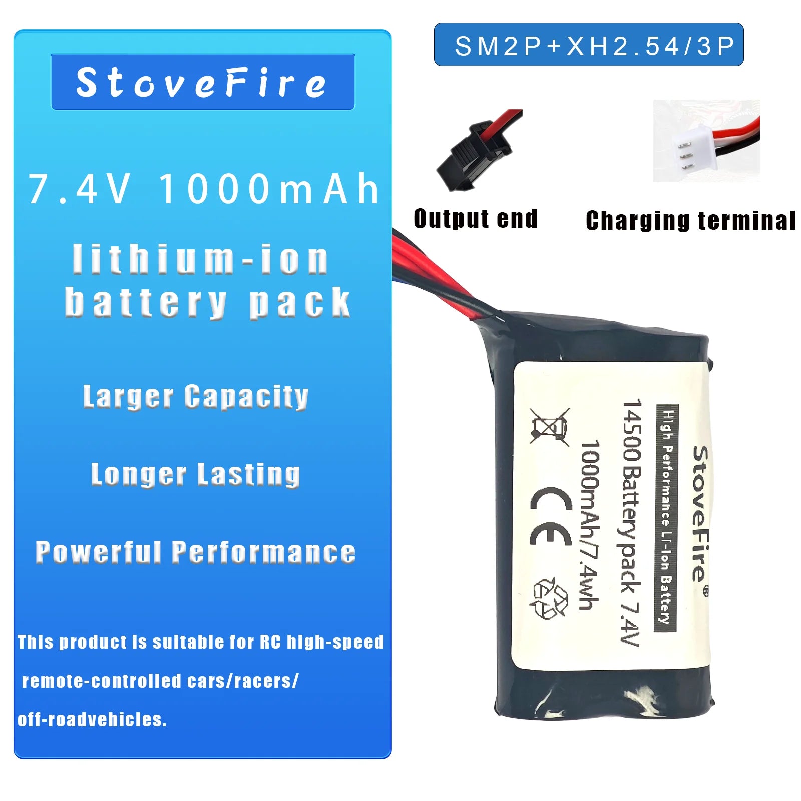 7.4 Volt Lithium Ion Battery 1000mAh 800mah 500mAh Factory Direct 14500 for RC Airplane Wholesale Rechargeable Li-ion Battery PRIME RJ SOLAR PH