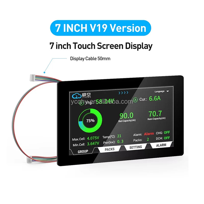 JIKONG 7.0 Inch Touch Screen LCD Display LCD-7.0-TTL-P for JK Smart BMS PB Series V19 Active Balancer Battery Accessories