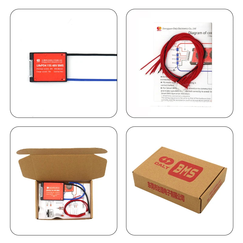Daly bms 20a lifepo4 battery 15s 16s 48V bms