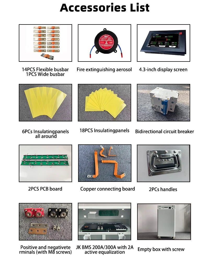 Huanchu V3 Vertical Solar Energy Storage Lithium DIY Battery Box with JK 200A BMS 48V 280Ah 306Ah 314Ah Battery Case