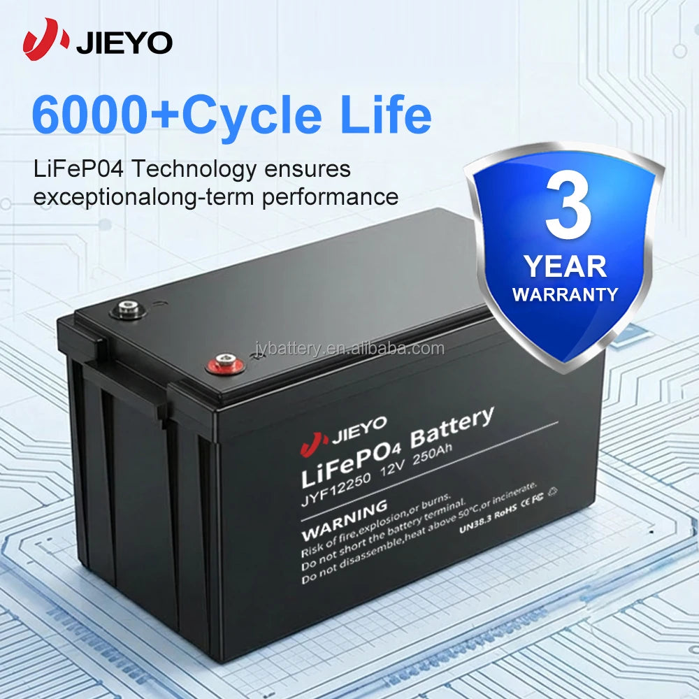 12v Lifepo4 Battery Pack 50Ah 100Ah 200Ah 250Ah Lifepo4 Battery for Golf Power Tools 6000 Cycles Bateria Lifepo4 24v PRIME RJ SOLAR PH