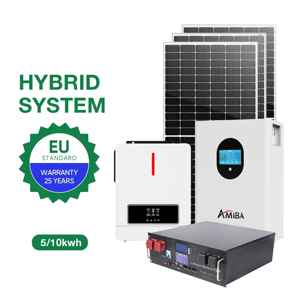High Quality 15kw Solar Kits Stacked System 5kw 6kw 8kw 10kw Off Grid Home Solar Power System With Battery One Plate Price HESO8 PRIME RJ SOLAR PH
