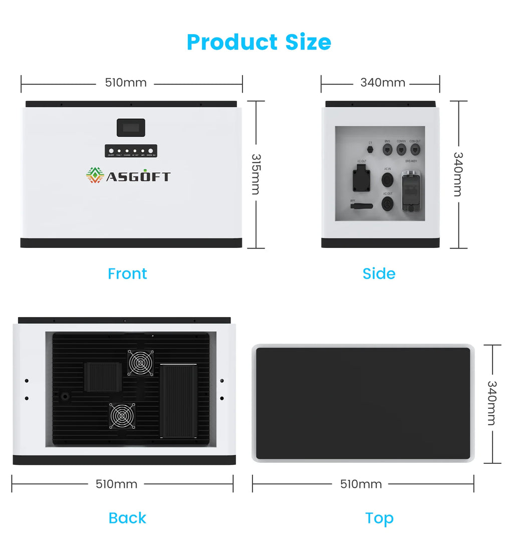 EU Stock 3.8kWh 2.4kW Hybrid Inverter Solar System Home LCD Screen Balcony Energy Storage Plug and Play Lifepo4 Battery Systems