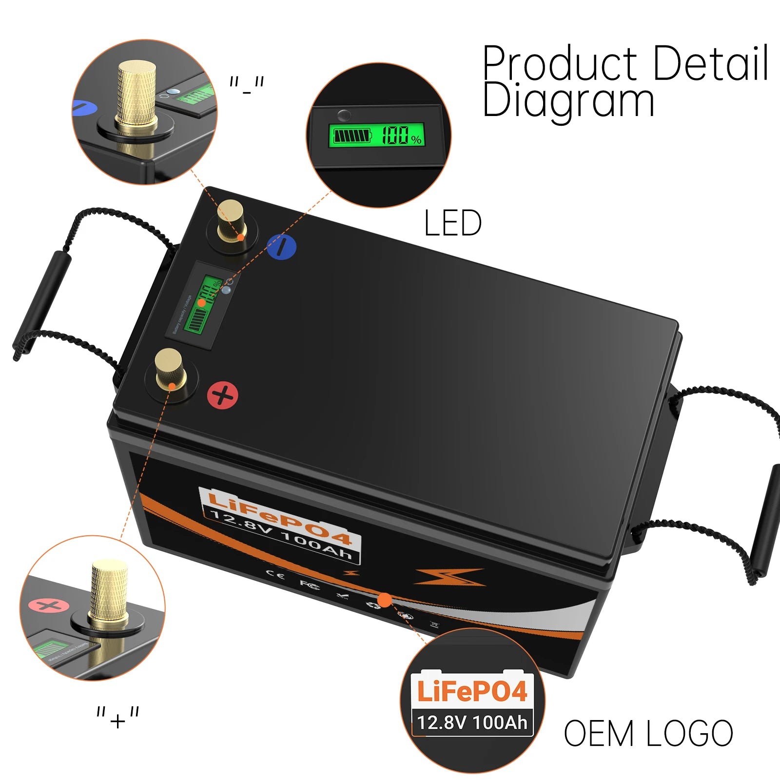 EU Stock Warehouse Free Shipping 12V 24V 100Ah 200Ah 300Ah LiFePO4 Battery for Outdoor Camping Portable Power Station Backup