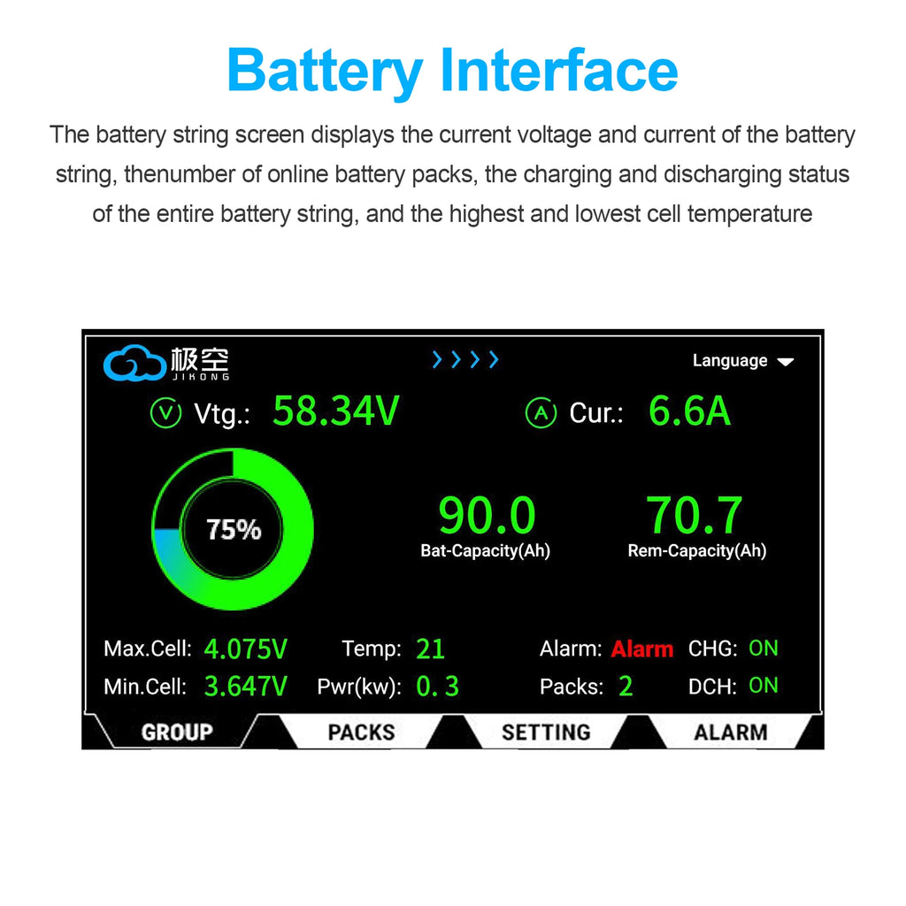 JIKONG JK LCD Display 7.0 Inch Smart Touch Screen PB Series V19 Version Energy Storage Smart Inverter for JKBMS Accessory