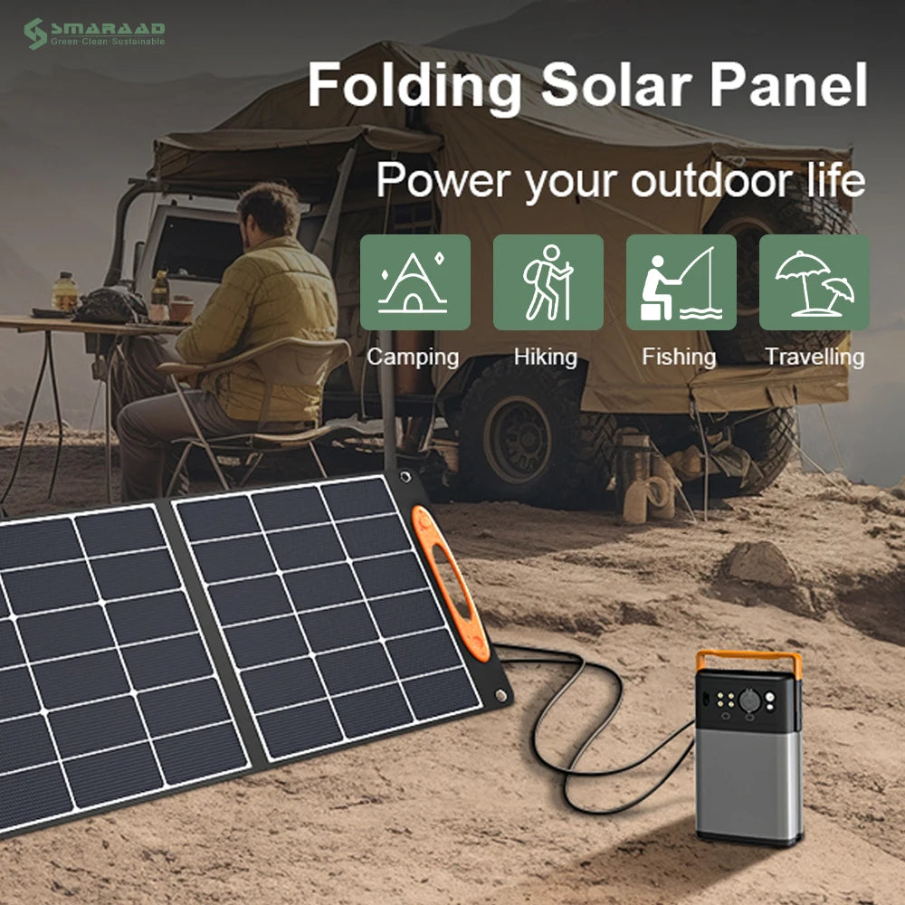 Foldable Solar Panel 100W Waterproof Portable Solar Generator 100W Foldable Energy Panel Mono Cells for Outdoor Camping PRIME RJ SOLAR PH