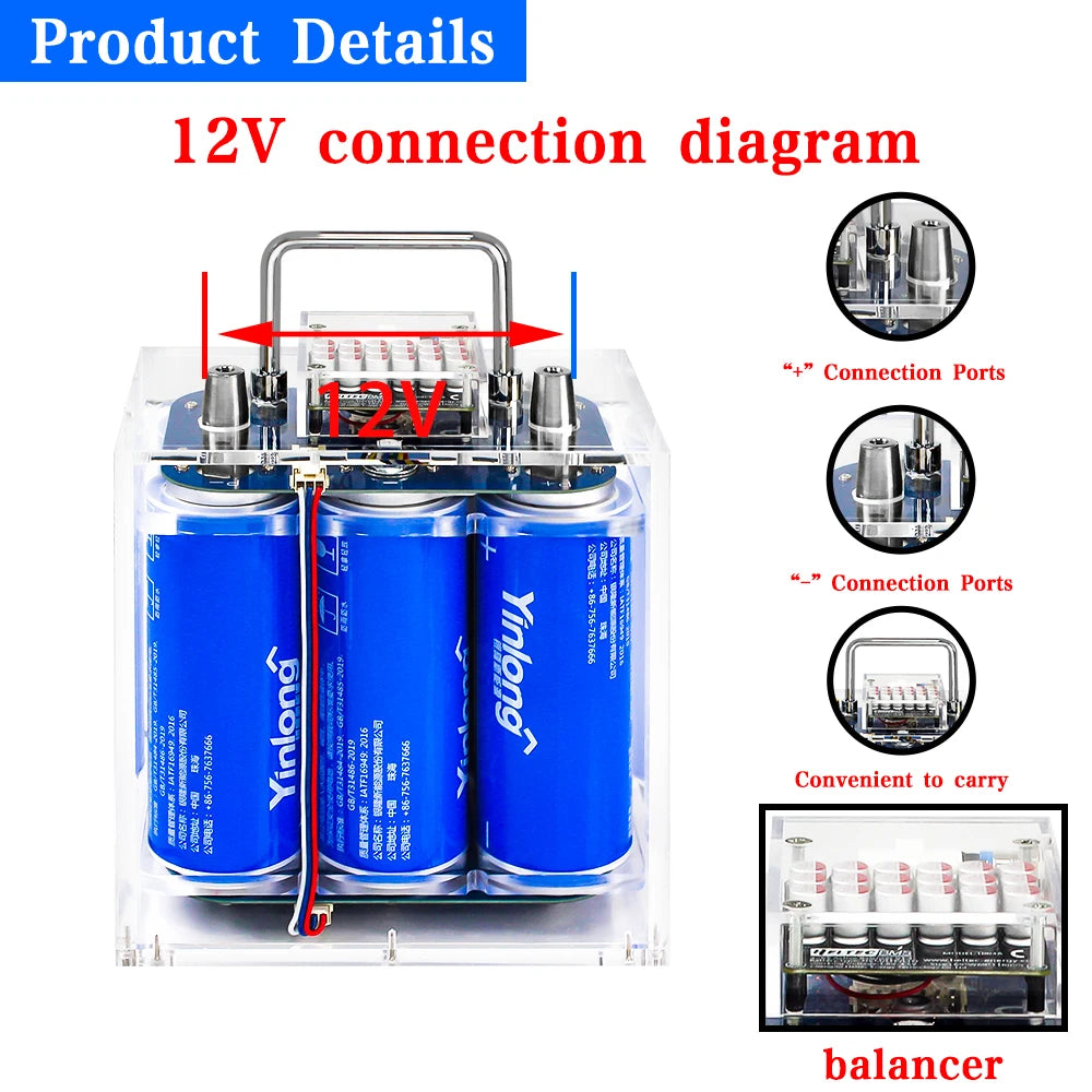 EU Stock Fast Delivery LTO Rechargeable Battery Pack 12V 40Ah LTO 6S 40A Battery for Car Audio 10C High Rate Discharge